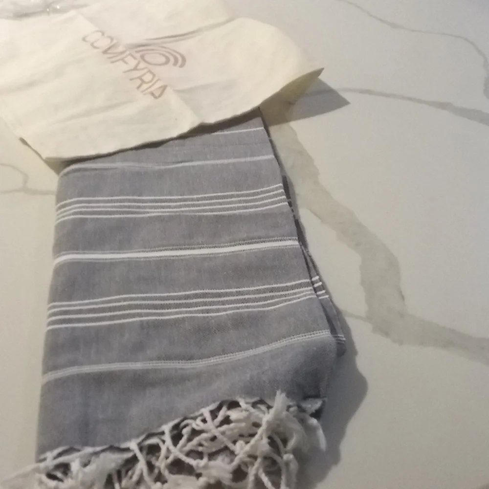 Turkish Beach Towel with‎ Tote Bag - Extra Large 39x71 Cotton Beach Towel